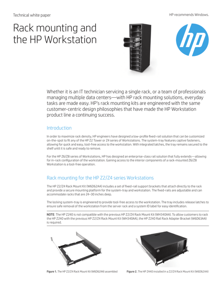 HP Workstation Rack Mounting Solutions | Technical Guide