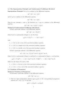 §4.5 The Superposition Principle and Undetermined Coefficients