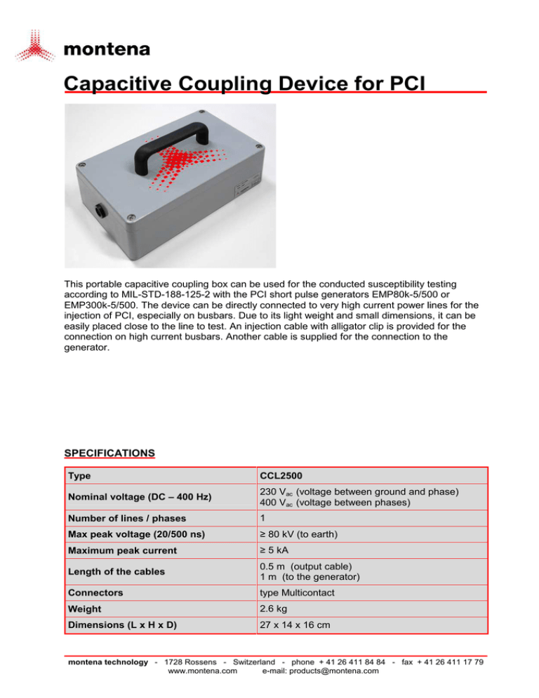 Capacitive Coupling Device for PCI