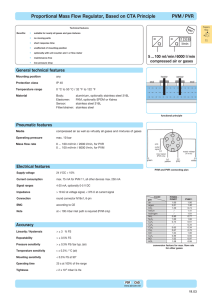 Proportional Mass Flow Regulator, Based on CTA Principle PVM
