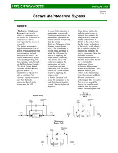 Secure Maintenance Bypass - Controlled Power Company