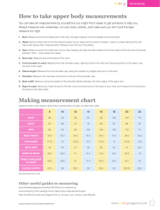 How to take upper body measurements Making measurement chart