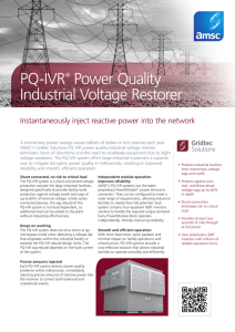 PQ-IVR® Power Quality Industrial Voltage Restorer