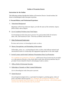 Outline of Promotion Dossier Instructions for the Outline
