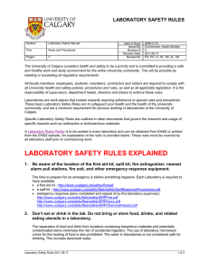 Laboratory Safety Rules