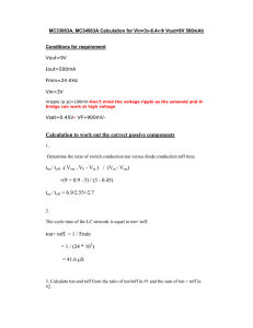 Calculation to work out the correct passive components ton / toff