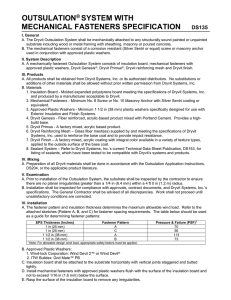 Specification for Outsulation with Mechanical Fasteners