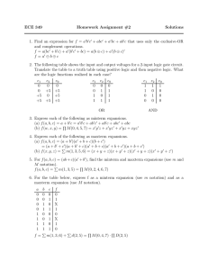 ECE 349 Homework 2 Solutions: Logic Design