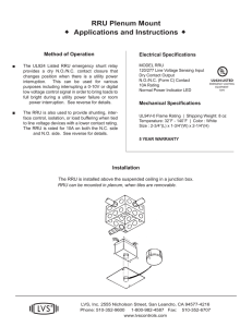 RRU Plenum Mount Applications and Instructions