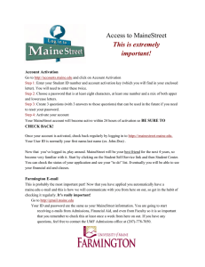 Access to MaineStreet This is extremely important!