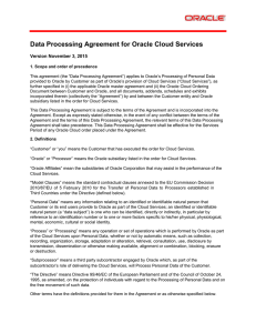 Oracle Data Processing Agreement