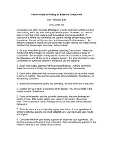 Twelve Steps to Writing an Effective Conclusion