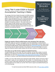 Using Title II under ESSA to Support Accomplished