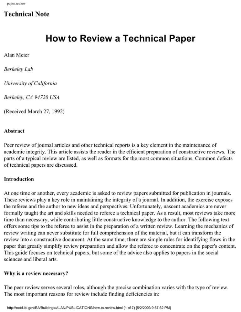 a technical research paper
