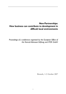 New Partnerships: How business can contribute to development in
