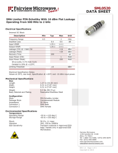 SMA Limiter PIN-Schottky With 16 dBm Flat Leakage Operating