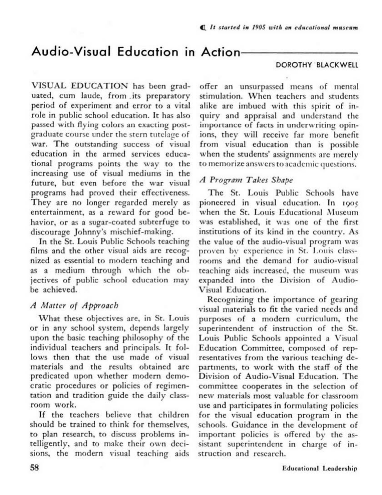 AudioVisual Education in Action