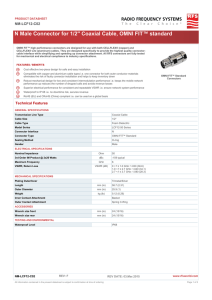 N Male Connector for 1/2" Coaxial Cable, OMNI FIT™ standard