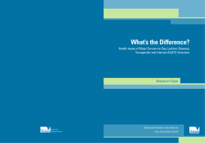 Health Issues of Major Concern to Gay, Lesbian, Bisexual