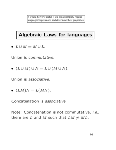 Algebraic Laws for languages
