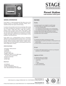 Preset Station - Stage Technologies