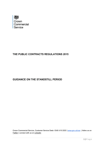 Public Contracts Regulations 2015: Standstill Period Guidance