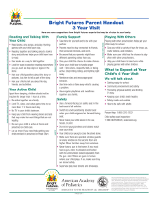 Bright Futures: 3 Year Visit Parent Handout