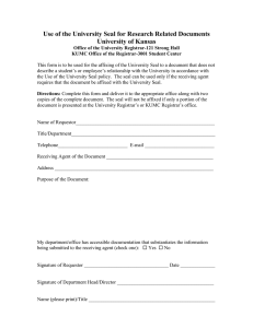 Use of the University Seal for Research Related Documents