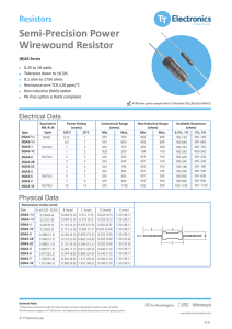 Welwyn (TT) Semi-Precision Power Wirewound Resistors Datasheet