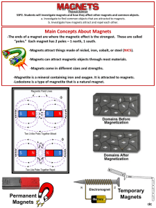 Main Concepts About Magnets Permanent Magnets Temporary