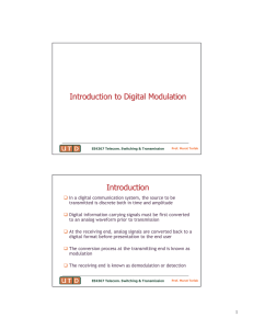 Introduction to Digital Modulation Introduction