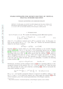 Stable estimates for source solution of critical fractal Burgers equation