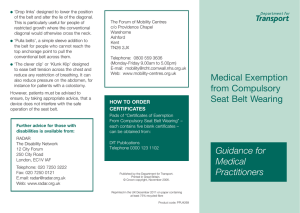 Medical exemption from compulsory seat belt wearing