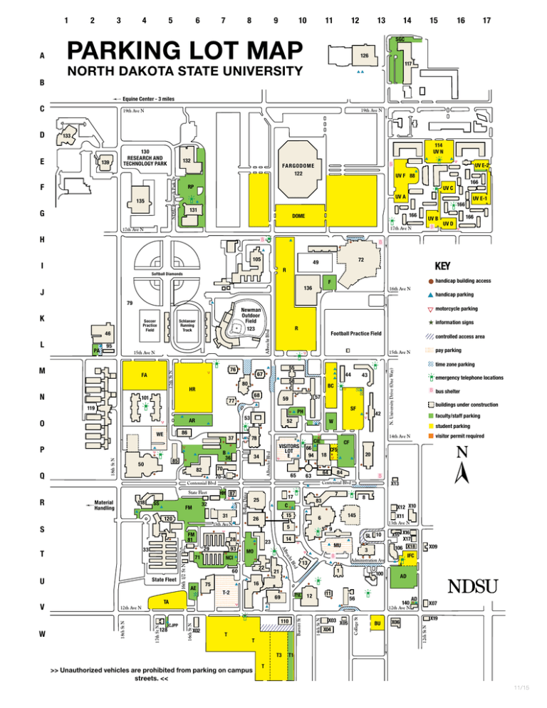 Ndsu Map Of Campus Parking Lot Map - North Dakota State University