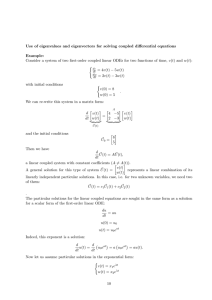Use of eigenvalues and eigenvectors for solving coupled differential
