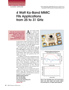 4 Watt Ka-Band MMIC Fits Applications from 25 to 31 GHz