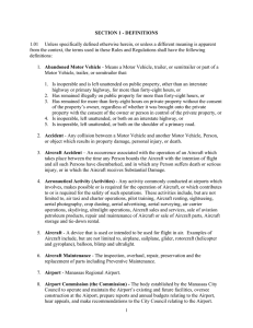 SECTION 1 - DEFINITIONS 1.01 Unless specifically defined