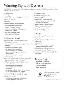 Dyslexia Warning Signs: Preschool to Adulthood