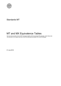 Standards MT - MT and MX Equivalence Tables