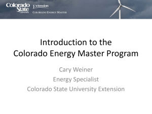 Introduction to the Colorado Energy Master Program