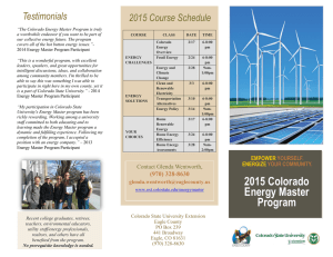 2015 Colorado Energy Master Program