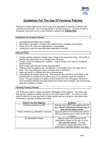 Guidelines For The Use Of Fentanyl Patches