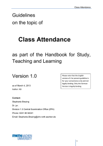Class Attendance - RWTH Aachen University