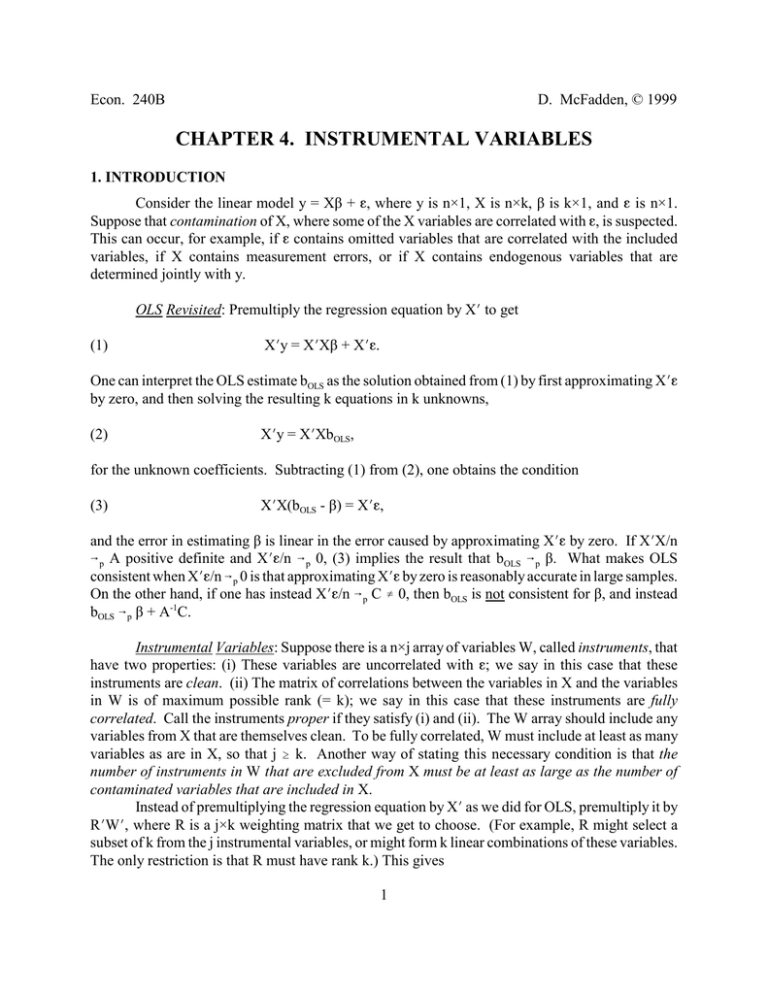 CHAPTER 4. INSTRUMENTAL VARIABLES