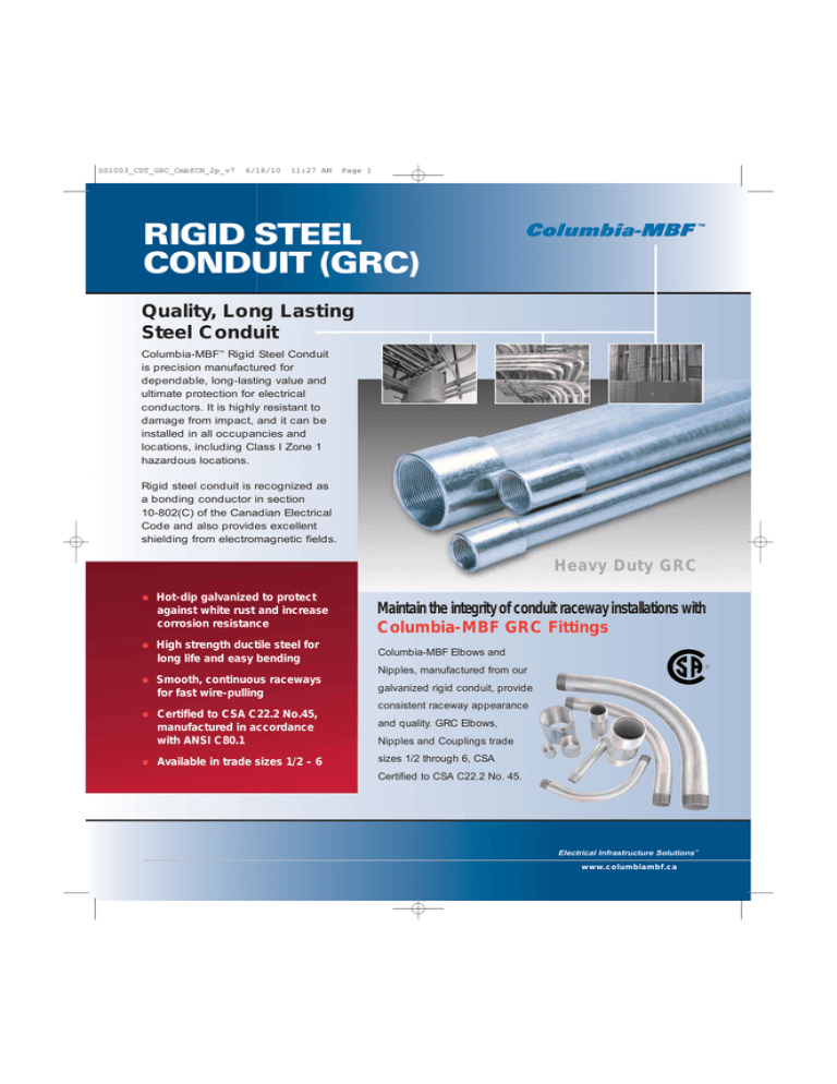 RIGID STEEL CONDUIT (GRC)