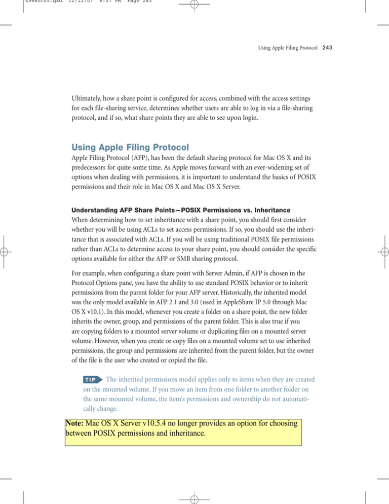 Using Apple Filing Protocol