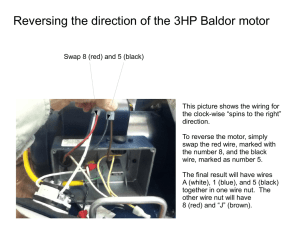 Reversing the direction of the 3HP Baldor motor