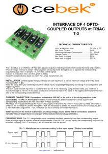 INTERFACE OF 4 OPTO- COUPLED OUTPUTS at TRIAC T-3