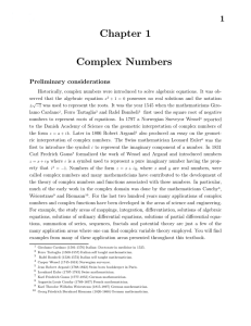 Chapter 1 Complex Numbers