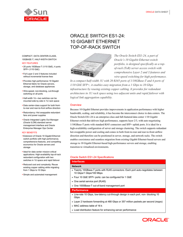 Oracle Switch ES1